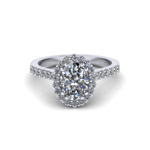 Halo Oval Diamond Engagement