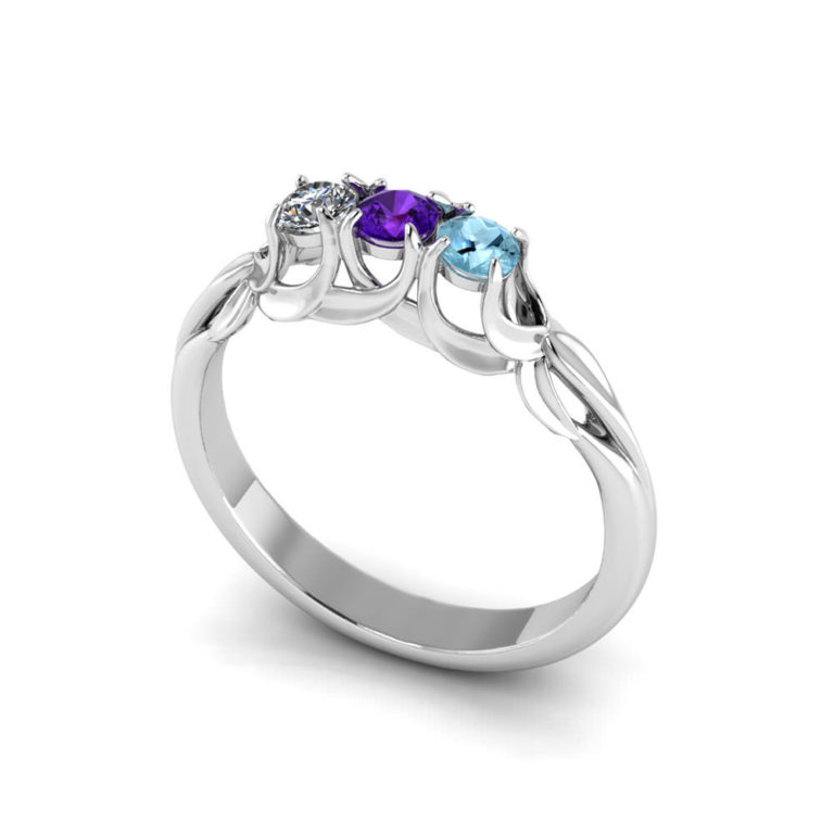 Floral Prong Mothers Ring - Jewelry Designs