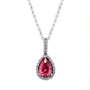 NC624-2 Pear Shape Pink Sapphire Necklace