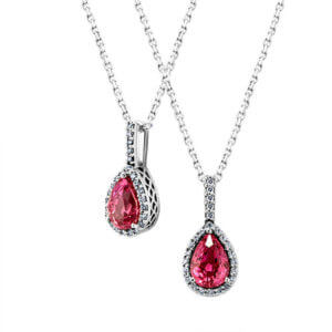 NC624-2 Pear Shape Pink Sapphire Necklace