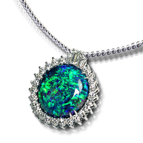Rare Black Opal Pendant - Jewelry Designs