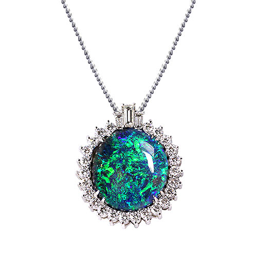 Rare Black Opal Pendant - Jewelry Designs