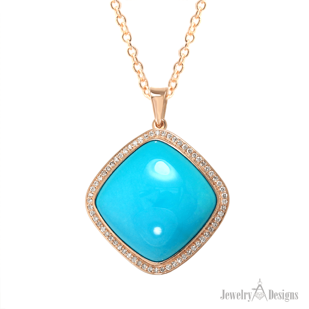 NC715-1 Rose Gold Turquoise Necklace