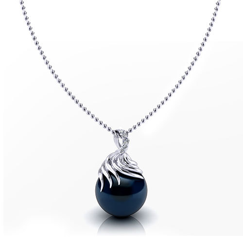 Pearl Diamond Swirl Necklace - Jewelry Designs