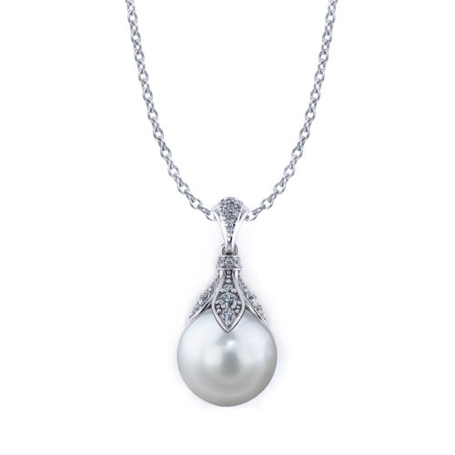 Diamond South Sea Pearl Necklace - Jewelry Designs