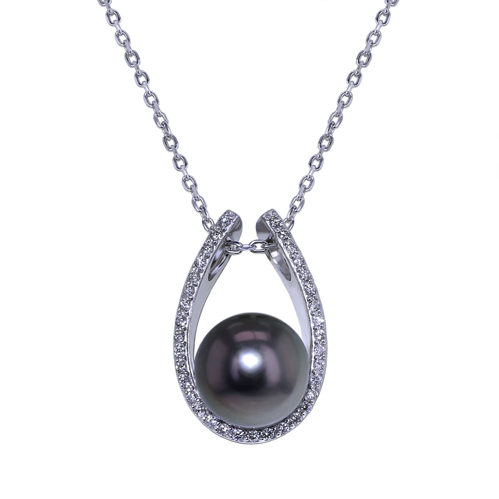 Tahitian Pearl Diamond Necklace - Jewelry Designs