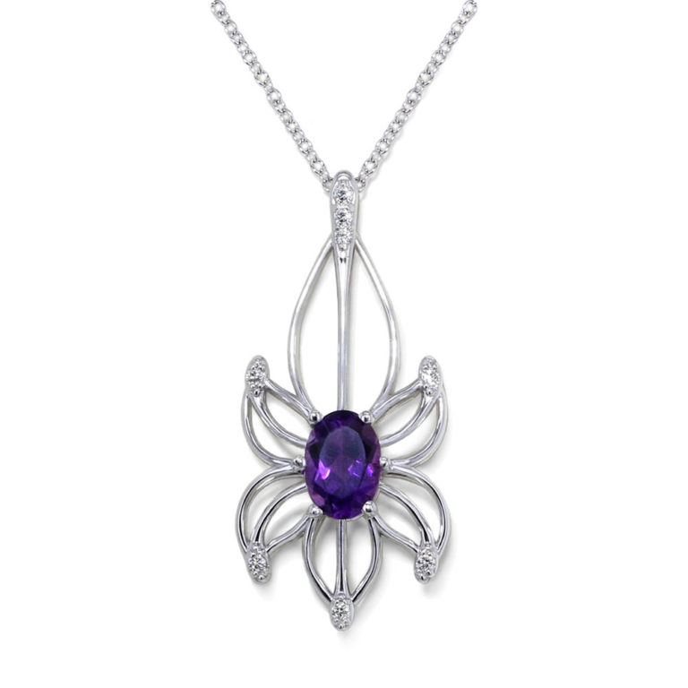 Amethyst Flower Necklace Jewelry Designs