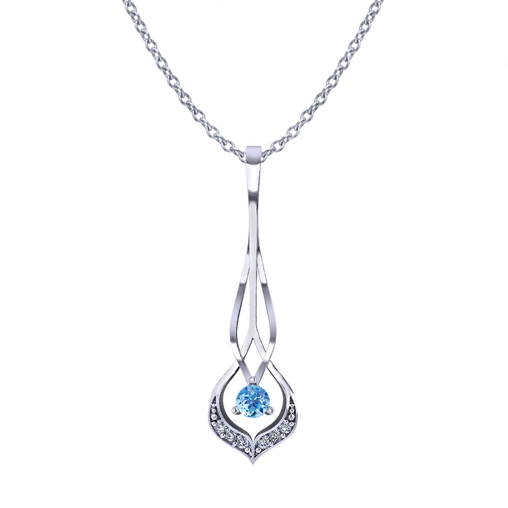 Interwoven Aquamarine Necklace - Jewelry Designs
