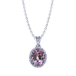 Oval Morganite Diamond Necklace