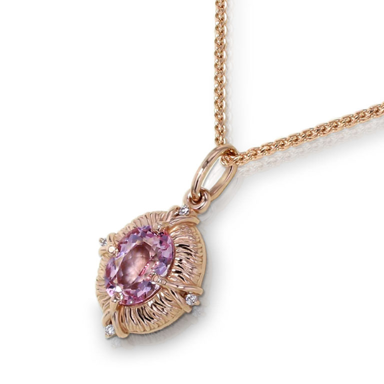 Oval Morganite Diamond Necklace - Jewelry Designs