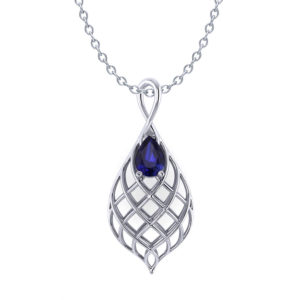 Tear Drop Woven Sapphire Necklace