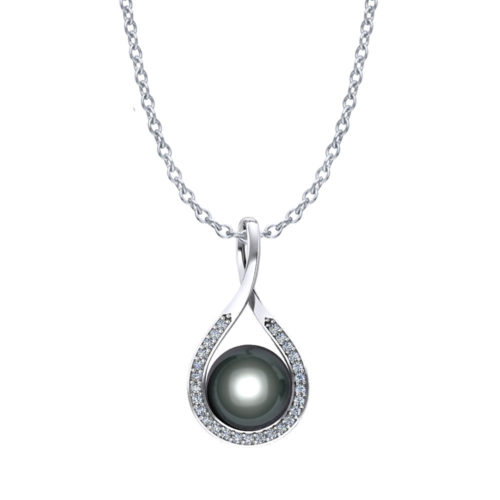 Tahitian Pearl Diamond Pendant - Jewelry Designs