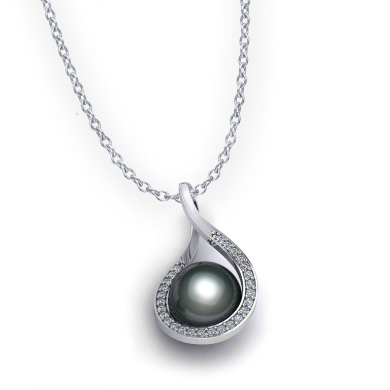 Tahitian Pearl Diamond Necklace - Jewelry Designs