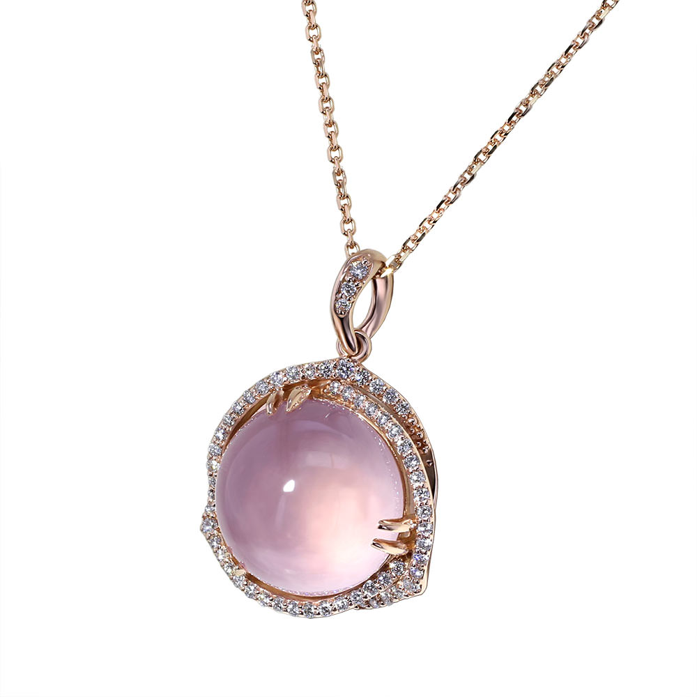 NC836 1 star rose quartz necklace H