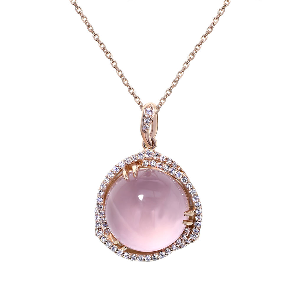 rose quartz pendant necklace