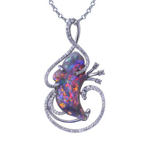 Whimsical Black Opal Necklace