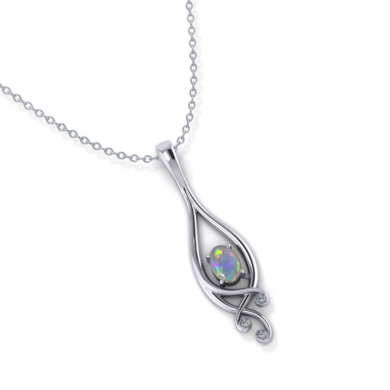 Scrolling Opal Necklace Jewelry Designs
