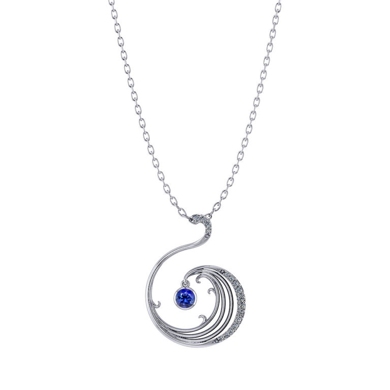 Sapphire Wave Necklace Jewelry Designs