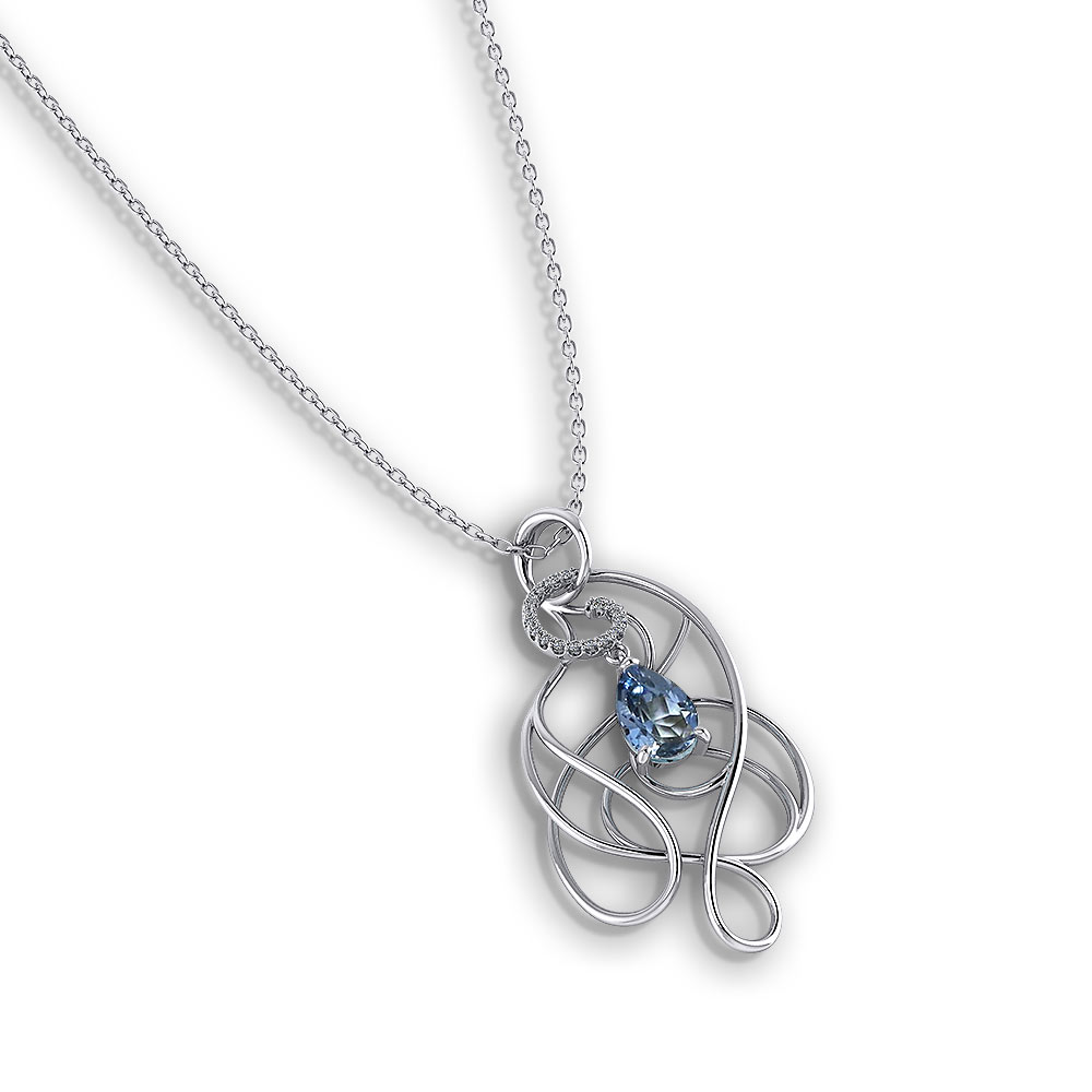 Interwoven Aquamarine Necklace - Jewelry Designs