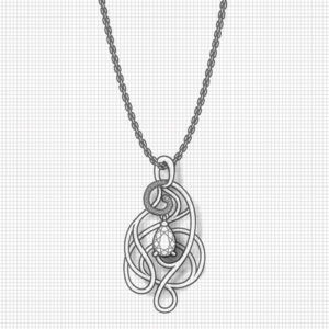 Artistic Aquamarine Drop Necklace
