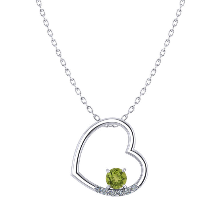 Peridot Heart Necklace Jewelry Designs