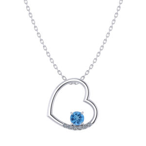Blue Topaz Heart Necklace
