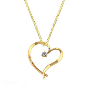 Floating Diamond Heart Necklace