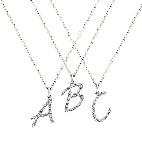 Diamond Initial Nameplate Necklace