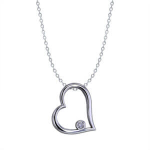 Simple Diamond Heart Necklace