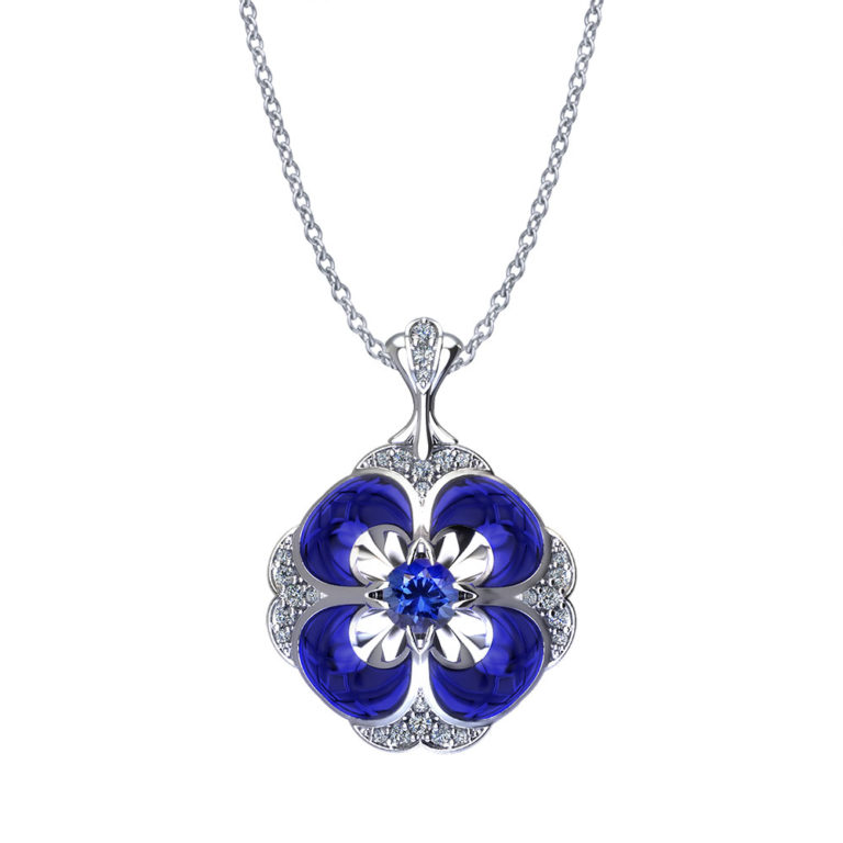 Pansy Sapphire Necklace - Jewelry Designs