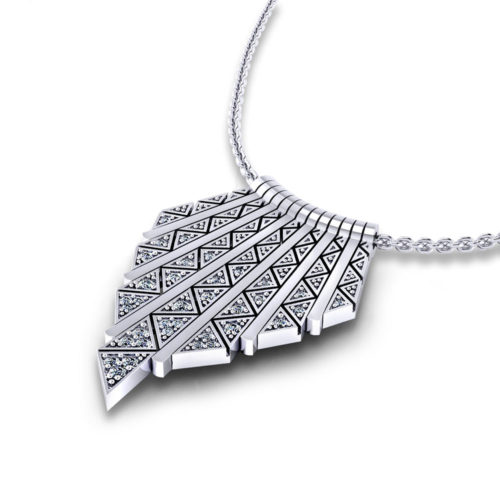 Triangular Diamond Tassel Necklace