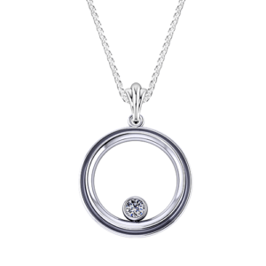 Bezel Circle Diamond Necklace