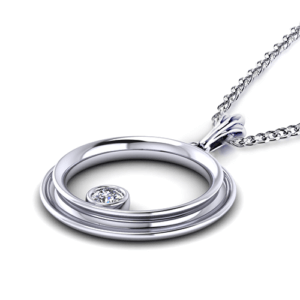 Bezel Circle Diamond Necklace