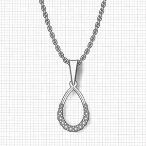 Open Tear Diamond Necklace