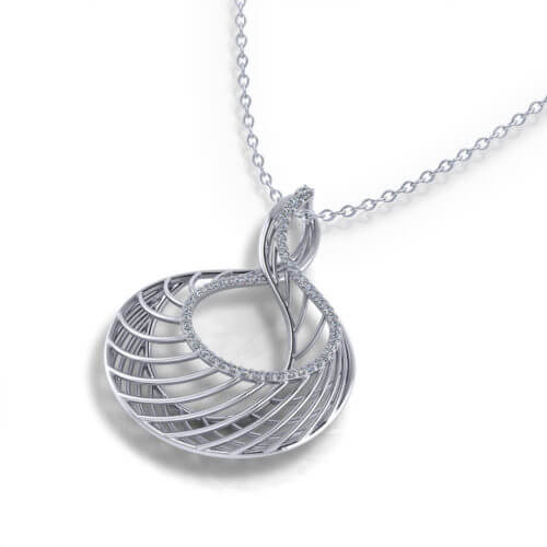 Spiraling Diamond Necklace