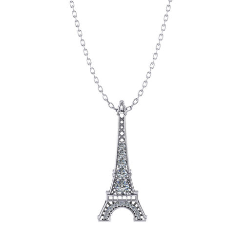 Diamond Eiffel Tower Necklace