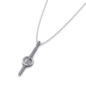 Circle Diamond Line Necklace