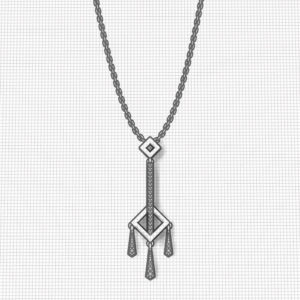 Diamond Square Dangle Necklace