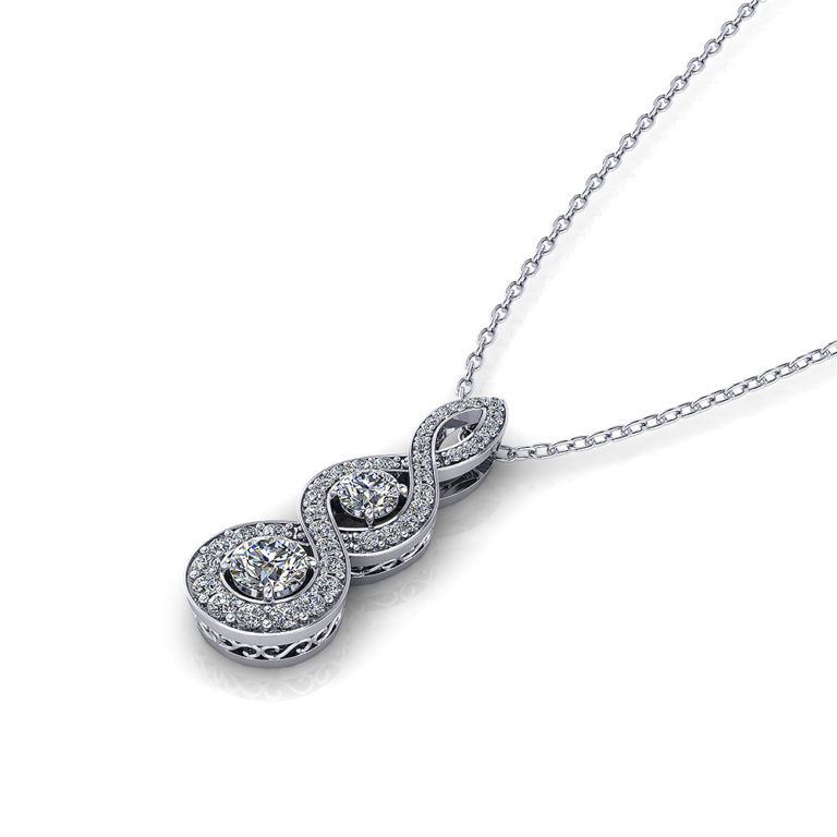 Scroll Diamond Necklace - Jewelry Designs