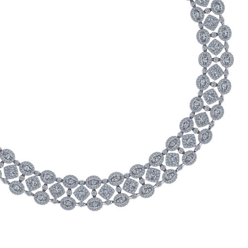 Wide Diamond Bib Necklace