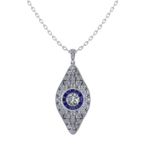 Filigree Sapphire Diamond Necklace