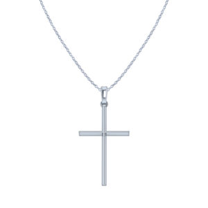 Simple White Gold Cross
