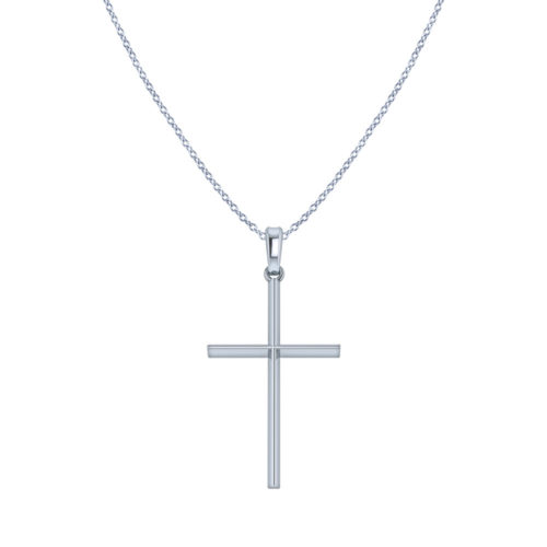 Simple White Gold Cross