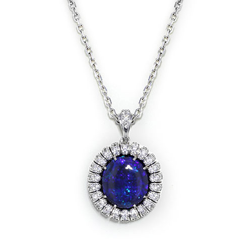 Black Opal Diamond Necklace - Jewelry Designs