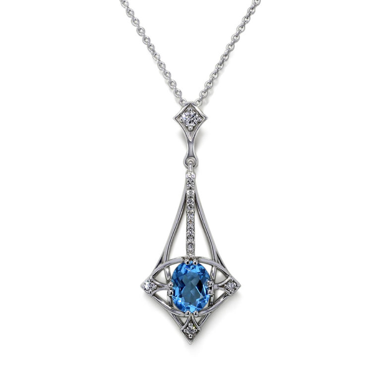 Designer Blue Topaz Necklace - Jewelry Designs