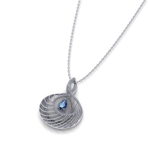 Steel Blue Sapphire Necklace