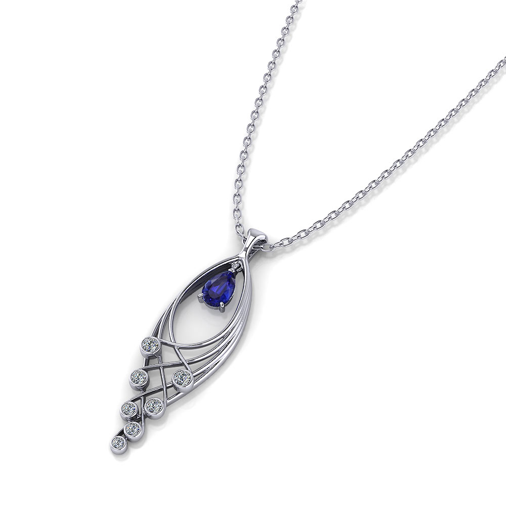 Jingle Sapphire Pendant - Jewelry Designs