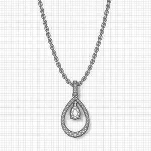 Teardrop Ruby Diamond Necklace