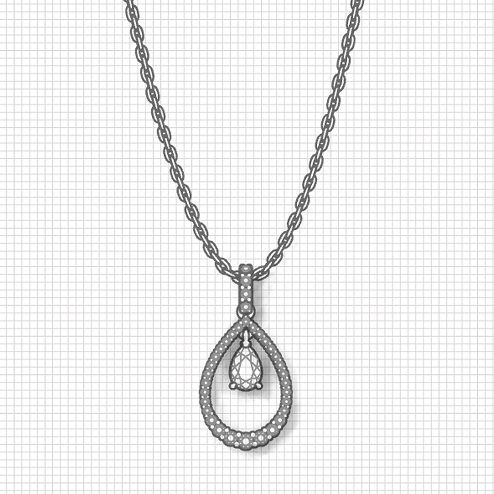 Teardrop Ruby Diamond Necklace - Jewelry Designs