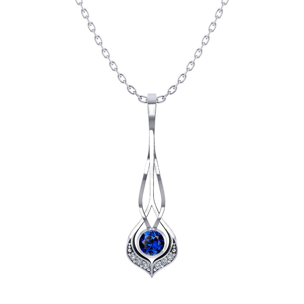 Sapphire Drop Pendant - Jewelry Designs
